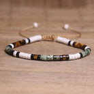 FuAttract Balance Protection & Positive Energy Blue Imperial Stone Tiger's Eye Amazonite Natural Stone Braided Bracelet - Floral White Turquoise - image 34
