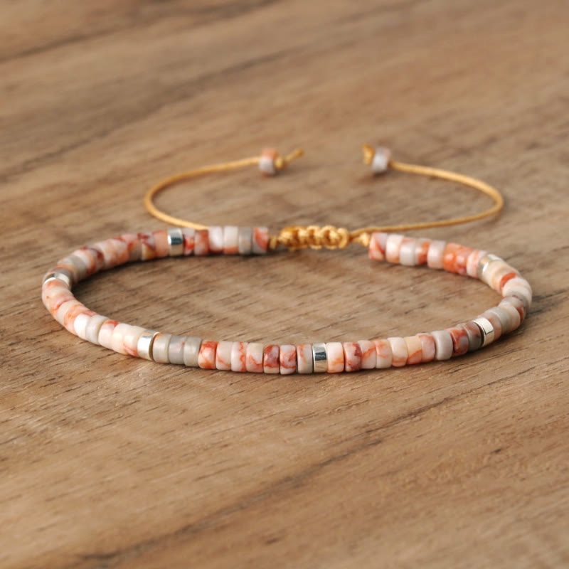 FuAttract Balance Protection & Positive Energy Blue Imperial Stone Tiger's Eye Amazonite Natural Stone Braided Bracelet - Red Network Agate - image 44