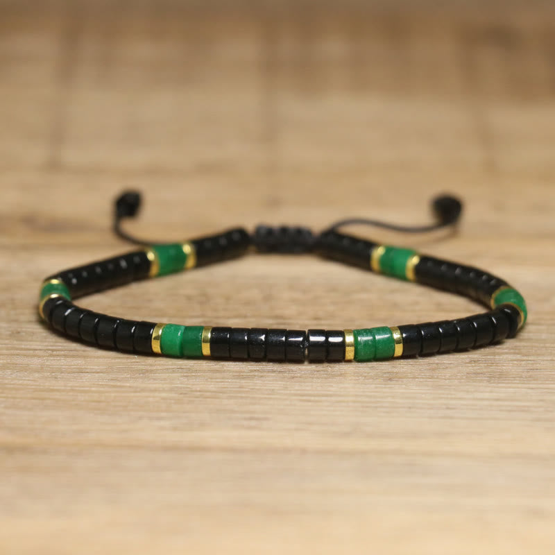 FuAttract Balance Protection & Positive Energy Blue Imperial Stone Tiger's Eye Amazonite Natural Stone Braided Bracelet - Dried Green Black Agate - image 46