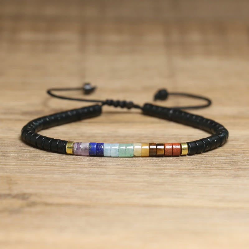 FuAttract Balance Protection & Positive Energy Blue Imperial Stone Tiger's Eye Amazonite Natural Stone Braided Bracelet - Matte Black Onyx+Seven Chakra Crystal - image 50