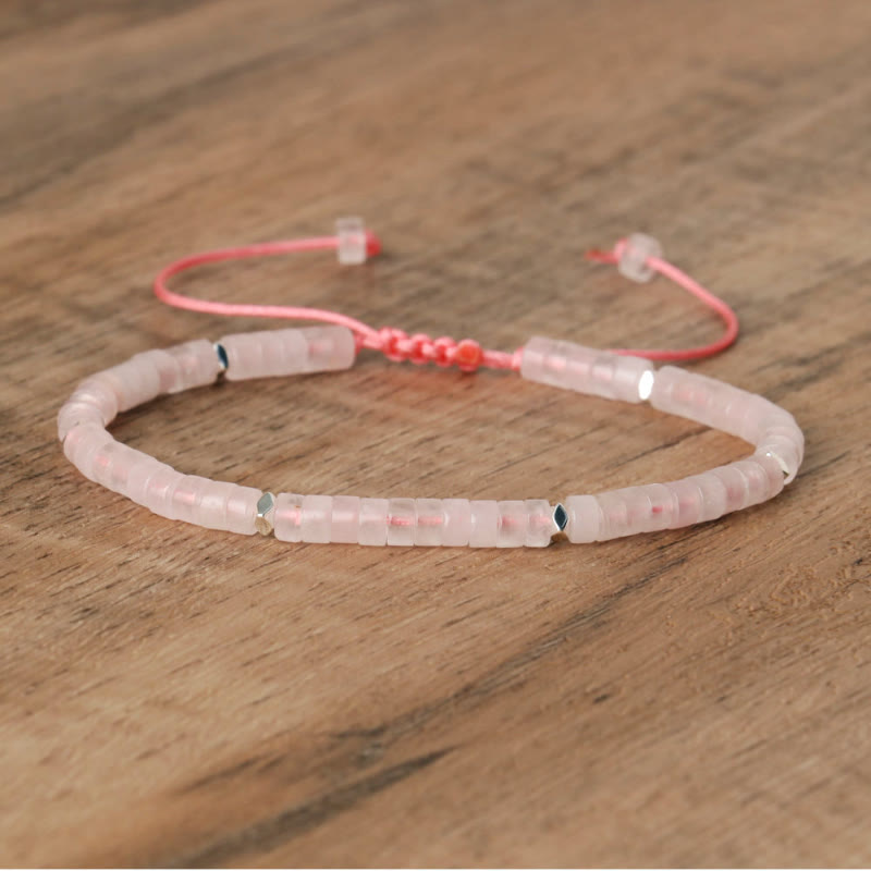 FuAttract Balance Protection & Positive Energy Blue Imperial Stone Tiger's Eye Amazonite Natural Stone Braided Bracelet - Rose Quartz - image 51