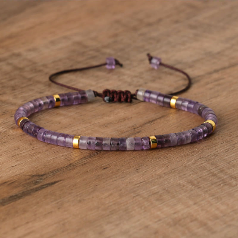 FuAttract Balance Protection & Positive Energy Blue Imperial Stone Tiger's Eye Amazonite Natural Stone Braided Bracelet - Amethyst 1 - image 54