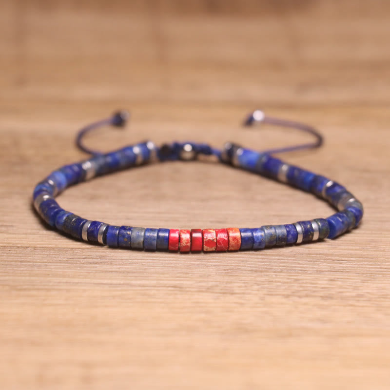 FuAttract Balance Protection & Positive Energy Blue Imperial Stone Tiger's Eye Amazonite Natural Stone Braided Bracelet - Lapis Lazuli+Red Imperial Stone - image 68