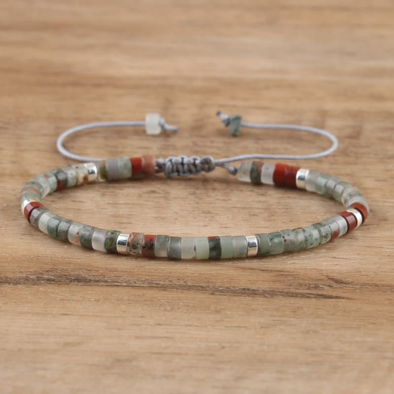 FuAttract Balance Protection & Positive Energy Blue Imperial Stone Tiger's Eye Amazonite Natural Stone Braided Bracelet - Bloodstone - image 73