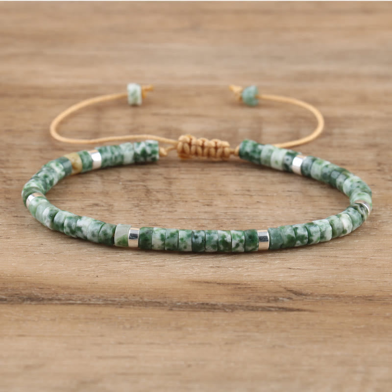 FuAttract Balance Protection & Positive Energy Blue Imperial Stone Tiger's Eye Amazonite Natural Stone Braided Bracelet - Green Spot Stone - image 80