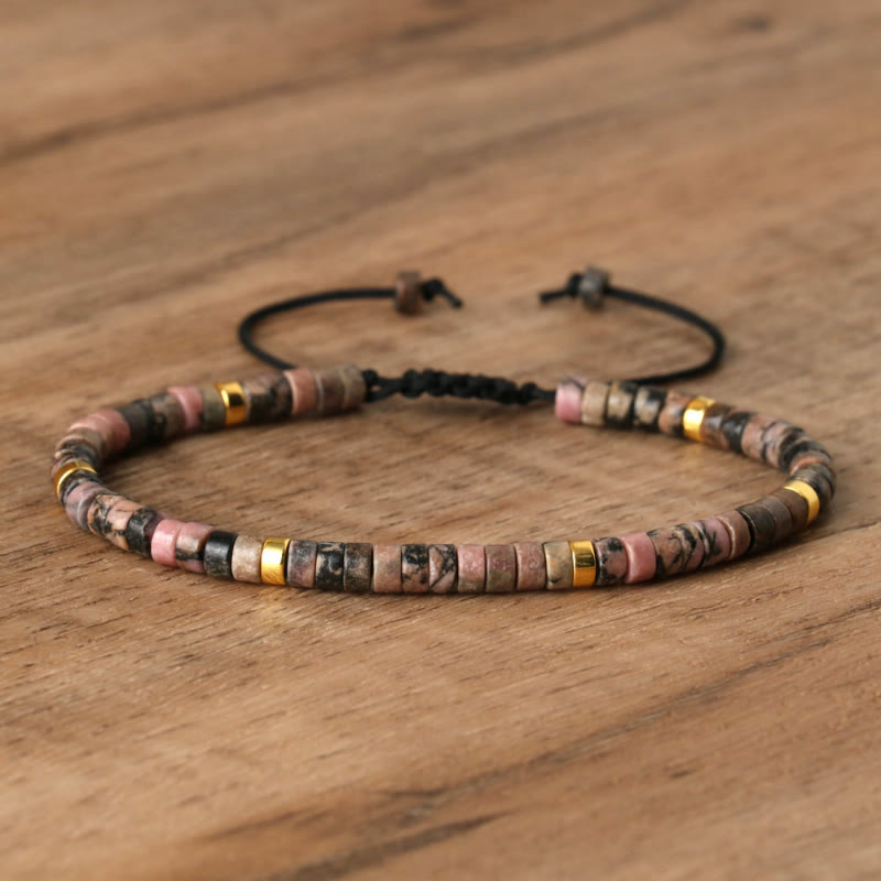 FuAttract Balance Protection & Positive Energy Blue Imperial Stone Tiger's Eye Amazonite Natural Stone Braided Bracelet - Rhodonite - image 88