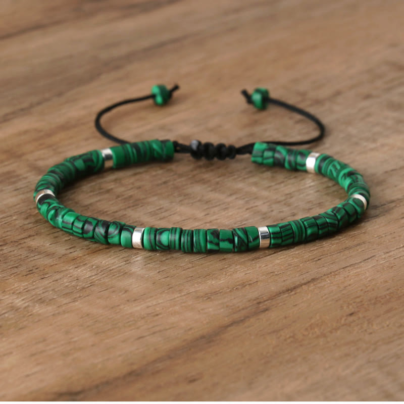 FuAttract Balance Protection & Positive Energy Blue Imperial Stone Tiger's Eye Amazonite Natural Stone Braided Bracelet - Malachite - image 90
