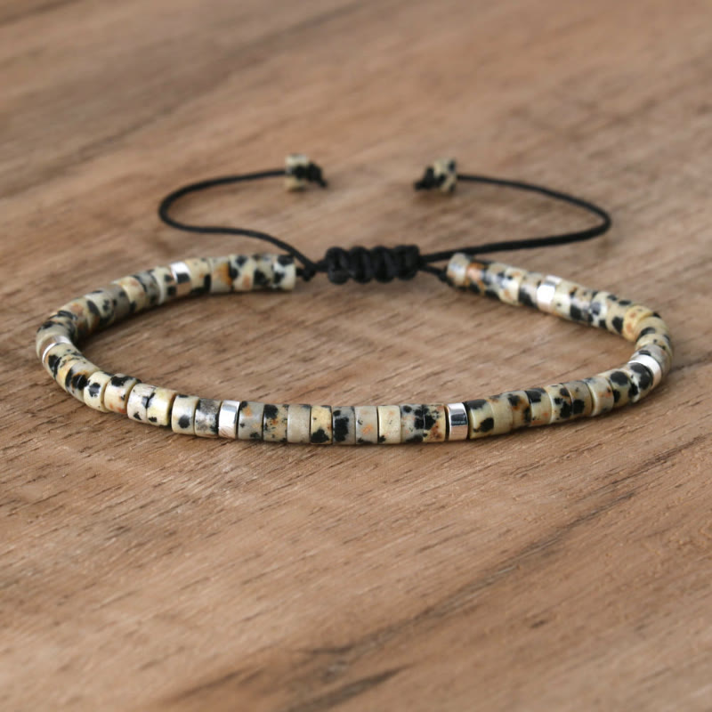 FuAttract Balance Protection & Positive Energy Blue Imperial Stone Tiger's Eye Amazonite Natural Stone Braided Bracelet - Black Spotted Stone - image 89