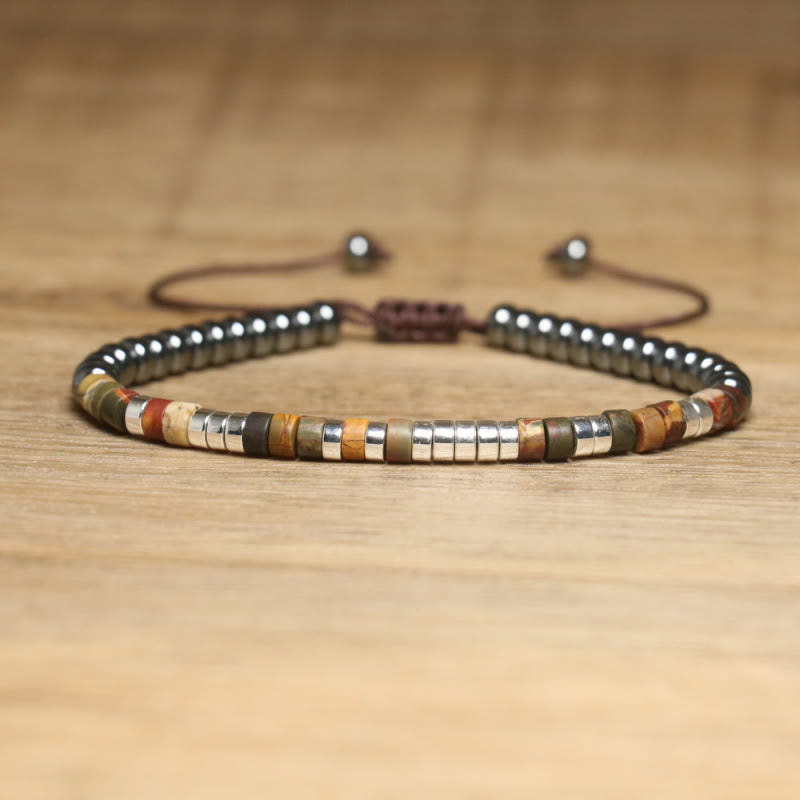FuAttract Balance Protection & Positive Energy Blue Imperial Stone Tiger's Eye Amazonite Natural Stone Braided Bracelet - Hematite Silver - image 95