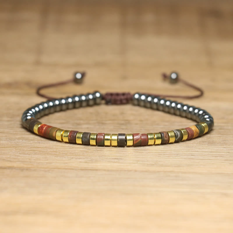 FuAttract Balance Protection & Positive Energy Blue Imperial Stone Tiger's Eye Amazonite Natural Stone Braided Bracelet - Hematite Gold - image 96
