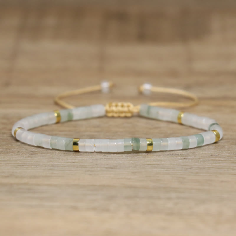 FuAttract Balance Protection & Positive Energy Blue Imperial Stone Tiger's Eye Amazonite Natural Stone Braided Bracelet - Ice Jade - image 97