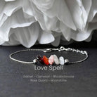 FuAttract Love Harmony & Emotional Balance Strawberry Quartz Lepidolite Moonstone Chips Alloy Bracelet - Silver-Rose Quartz - image 12