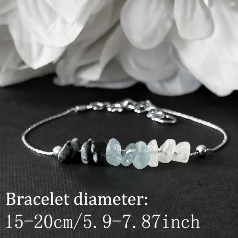FuAttract Love Harmony & Emotional Balance Strawberry Quartz Lepidolite Moonstone Chips Alloy Bracelet - image 4