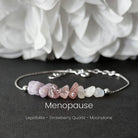 FuAttract Love Harmony & Emotional Balance Strawberry Quartz Lepidolite Moonstone Chips Alloy Bracelet - Silver-Strawberry Quartz - image 0