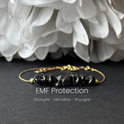 FuAttract Love Harmony & Emotional Balance Strawberry Quartz Lepidolite Moonstone Chips Alloy Bracelet - Golden-Hematite - image 9