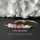 FuAttract Love Harmony & Emotional Balance Strawberry Quartz Lepidolite Moonstone Chips Alloy Bracelet - Golden-Strawberry Quartz - image 1