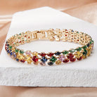 FuAttract Elegance Confidence & Beauty Colorful Zircon Copper Fashion Chain Bracelet - Multicolor - image 0