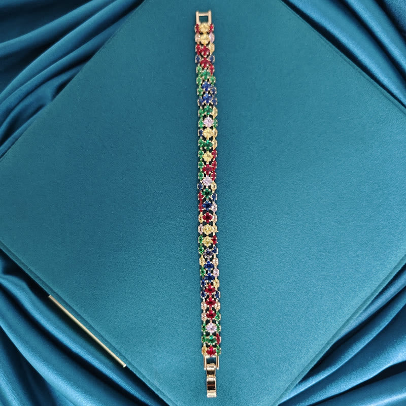 FuAttract Elegance Confidence & Beauty Colorful Zircon Copper Fashion Chain Bracelet - image 2