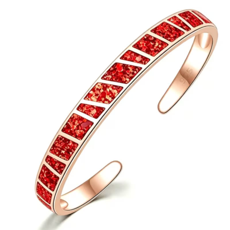 FuAttract Freedom Harmony & Balance Blue Opal Square Hawaiian Open Copper Bracelet - Orange + Rose Gold - image 15