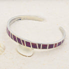 FuAttract Freedom Harmony & Balance Blue Opal Square Hawaiian Open Copper Bracelet - Purple + Silver - image 17