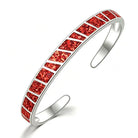 FuAttract Freedom Harmony & Balance Blue Opal Square Hawaiian Open Copper Bracelet - Orange + Silver - image 14