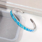 FuAttract Freedom Harmony & Balance Blue Opal Square Hawaiian Open Copper Bracelet - image 2