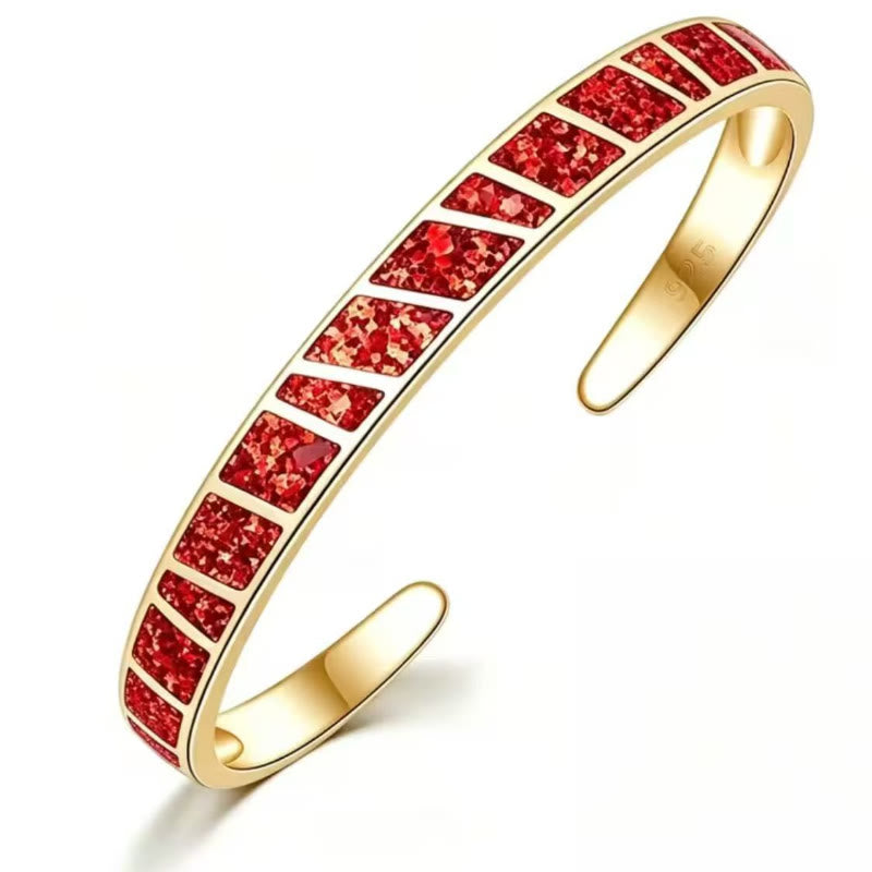 FuAttract Freedom Harmony & Balance Blue Opal Square Hawaiian Open Copper Bracelet - Orange + Gold - image 16
