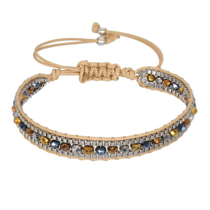 FuAttract Harmony Balance & Emotional Energy Colorful Crystal Woven Friendship Bracelet - Khaki - image 7