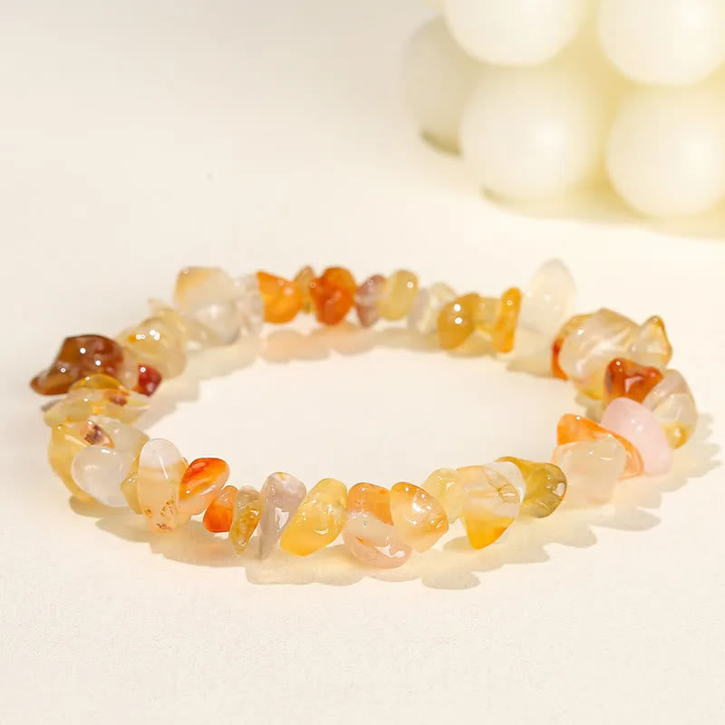 FuAttract Healing Luck & Harmony Natural Crystal & Agate Colorful Irregular Beaded Bracelet - Red Agate Chips - image 36