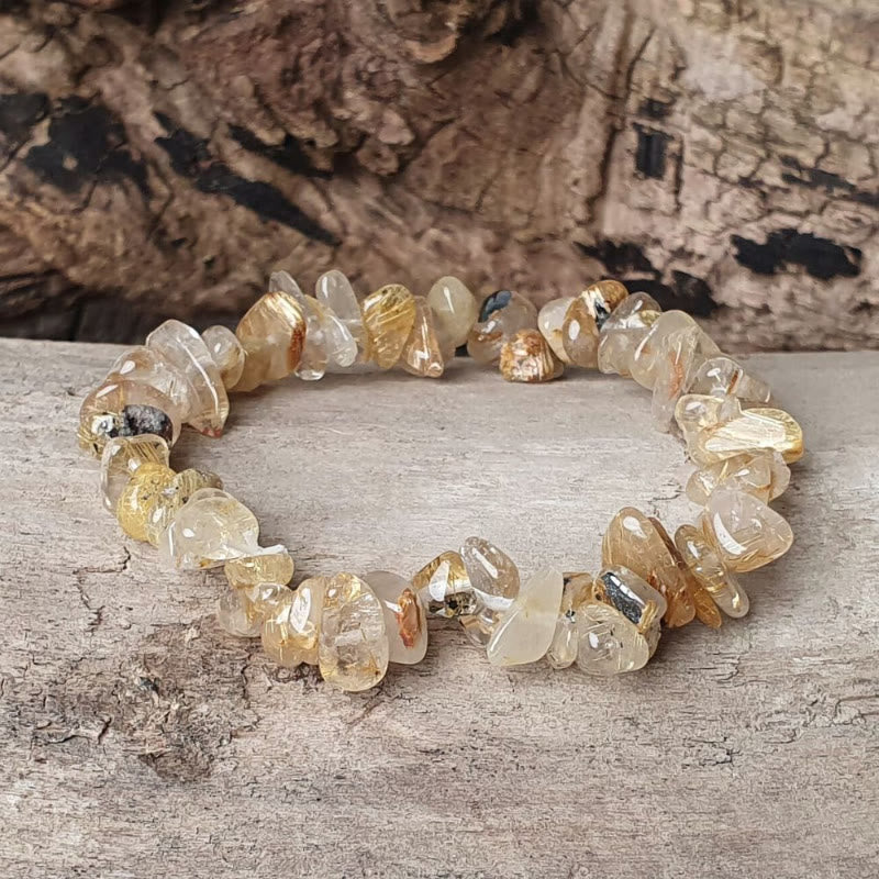 FuAttract Healing Luck & Harmony Natural Crystal & Agate Colorful Irregular Beaded Bracelet - Herkimer Diamond Chips - image 19