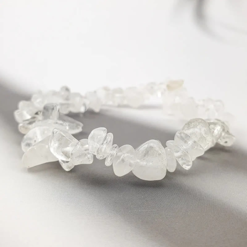 FuAttract Healing Luck & Harmony Natural Crystal & Agate Colorful Irregular Beaded Bracelet - Clear Quartz Chips - image 22