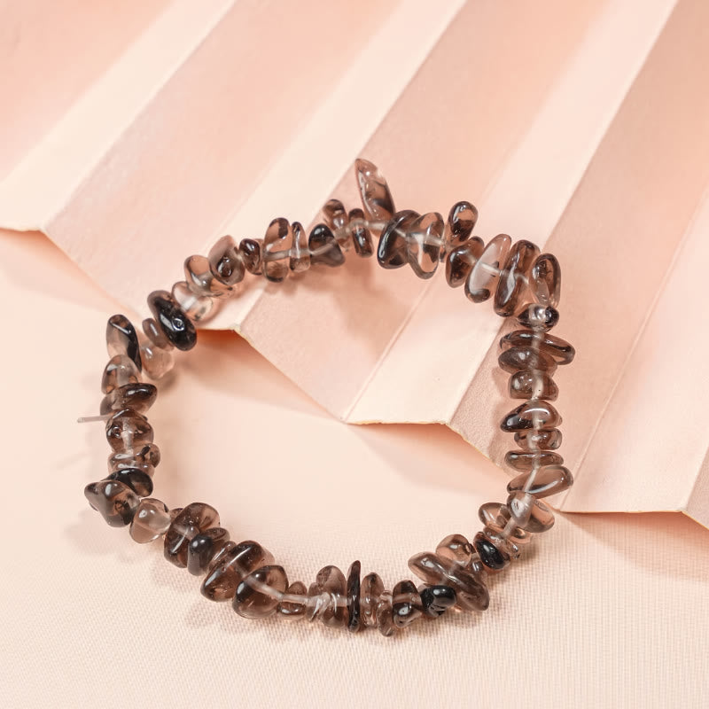 FuAttract Healing Luck & Harmony Natural Crystal & Agate Colorful Irregular Beaded Bracelet - Smoky Obsidian Chips - image 23