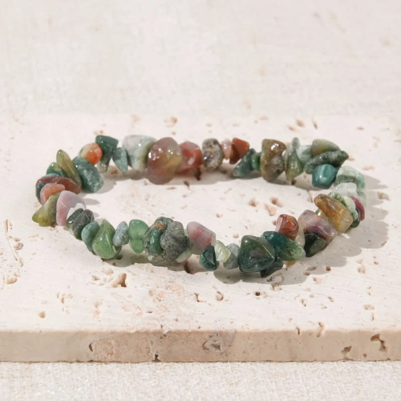 FuAttract Healing Luck & Harmony Natural Crystal & Agate Colorful Irregular Beaded Bracelet - Indian Agate Chips - image 18