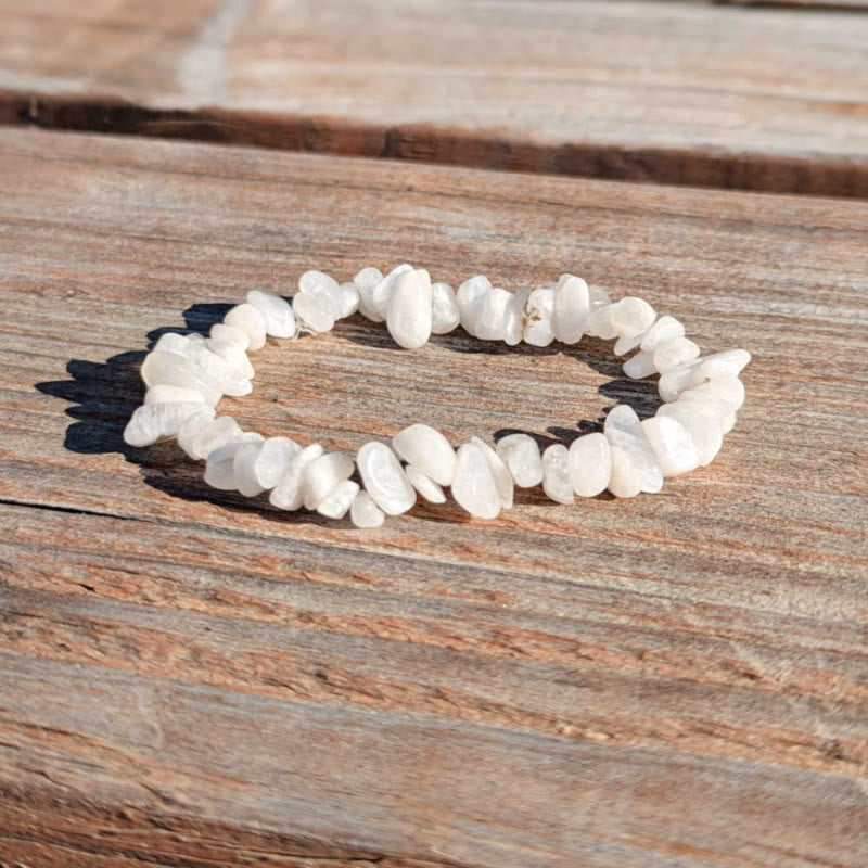FuAttract Healing Luck & Harmony Natural Crystal & Agate Colorful Irregular Beaded Bracelet - Blue Moonstone Chips - image 30