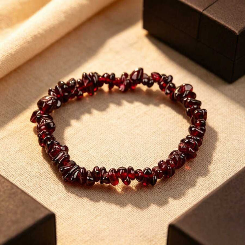 FuAttract Healing Luck & Harmony Natural Crystal & Agate Colorful Irregular Beaded Bracelet - Garnet Chips - image 27