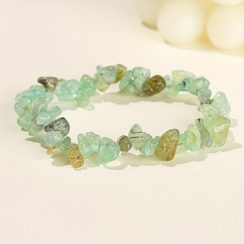 FuAttract Healing Luck & Harmony Natural Crystal & Agate Colorful Irregular Beaded Bracelet - Prehnite Chips - image 40