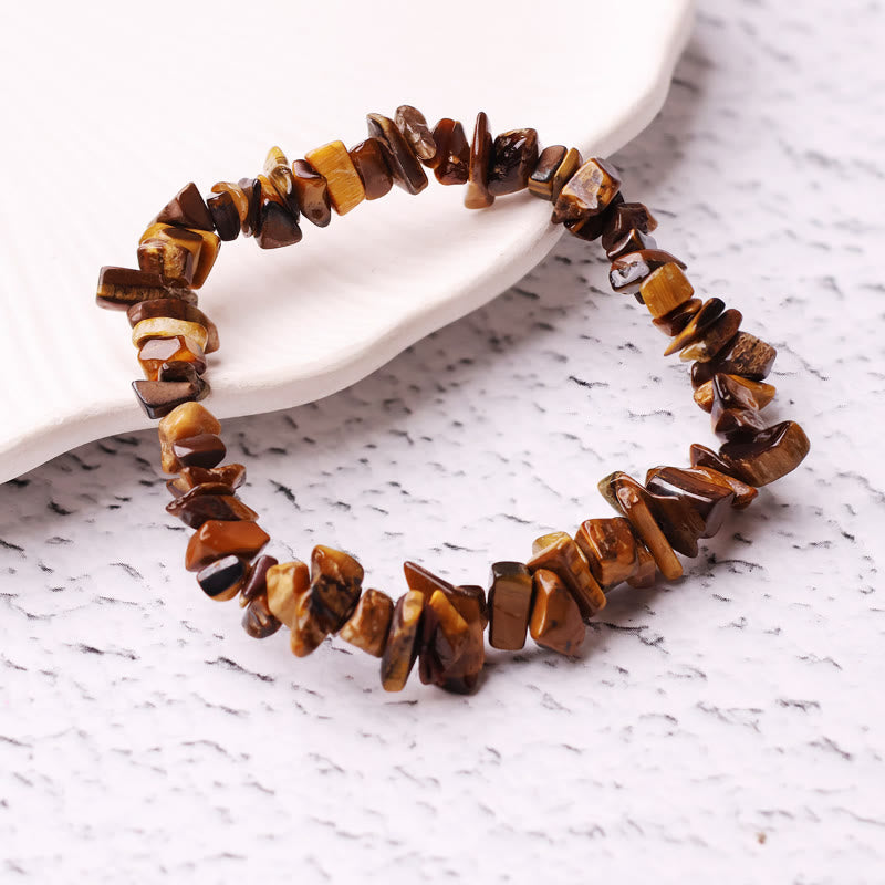 FuAttract Healing Luck & Harmony Natural Crystal & Agate Colorful Irregular Beaded Bracelet - Yellow Tiger's Eye Chips - image 14