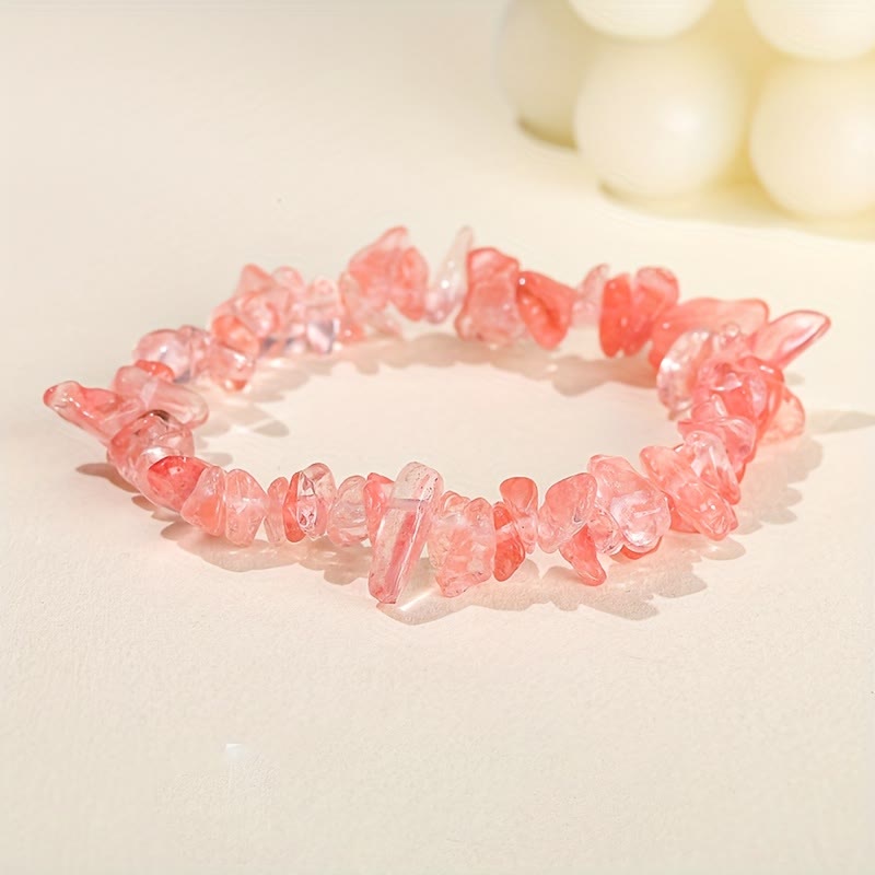 FuAttract Healing Luck & Harmony Natural Crystal & Agate Colorful Irregular Beaded Bracelet - Red Crystal Chips - image 41