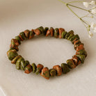 FuAttract Healing Luck & Harmony Natural Crystal & Agate Colorful Irregular Beaded Bracelet - Unakite Chips - image 34