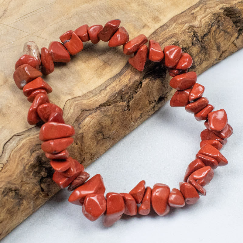 FuAttract Healing Luck & Harmony Natural Crystal & Agate Colorful Irregular Beaded Bracelet - Red Stone Chips - image 7