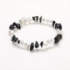 FuAttract Healing Luck & Harmony Natural Crystal & Agate Colorful Irregular Beaded Bracelet - White Turquoise+Black Obsidian Chips - image 47