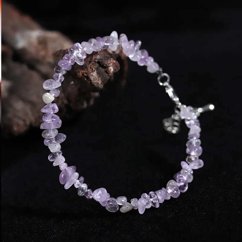 FuAttract Healing Luck & Harmony Natural Crystal & Agate Colorful Irregular Beaded Bracelet - Ametrine Chips+Silver Alloy - image 57
