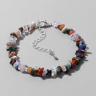 FuAttract Healing Luck & Harmony Natural Crystal & Agate Colorful Irregular Beaded Bracelet - Tourmaline Chips+Silver Alloy - image 61