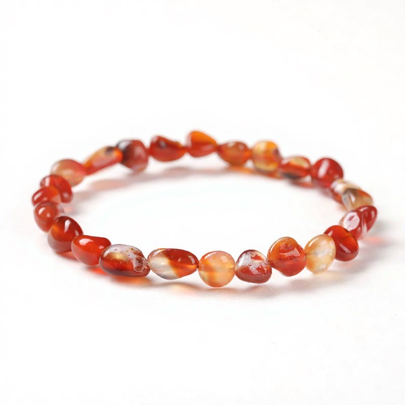 FuAttract Healing Luck & Harmony Natural Crystal & Agate Colorful Irregular Beaded Bracelet - Tumbled Red Agate - image 70