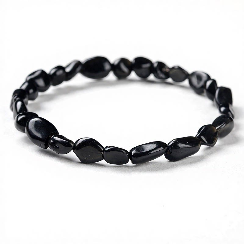 FuAttract Healing Luck & Harmony Natural Crystal & Agate Colorful Irregular Beaded Bracelet - Tumbled Black Obsidian - image 69