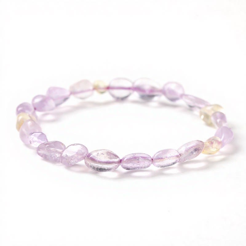 FuAttract Healing Luck & Harmony Natural Crystal & Agate Colorful Irregular Beaded Bracelet - Tumbled Ametrine - image 71
