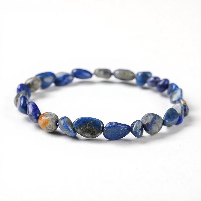 FuAttract Healing Luck & Harmony Natural Crystal & Agate Colorful Irregular Beaded Bracelet - Tumbled Lapis Lazuli - image 68