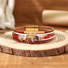 FuAttract Harmony Growth & Balance Irregular Green Aventurine Bohemian Woven Leather Bracelet - Red - image 10