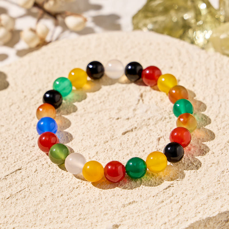 FuAttract Harmony Balance & Positive Vibes Natural Multi Material Stone  Fashion Versatile Bracelet - Multicolor Agate - image 2