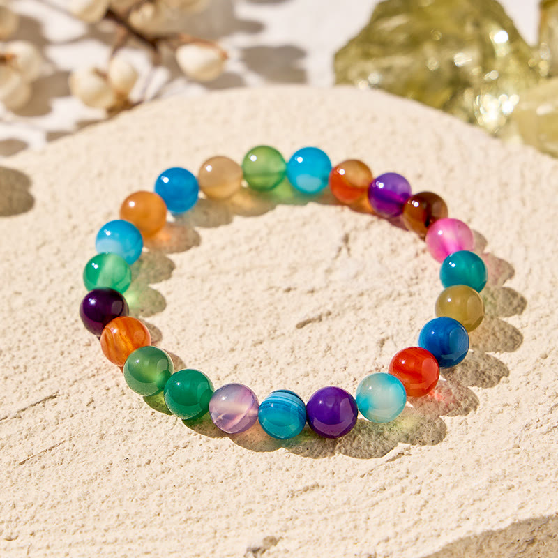 FuAttract Harmony Balance & Positive Vibes Natural Multi Material Stone  Fashion Versatile Bracelet - Multicolor Banded Agate - image 14
